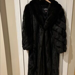 Luxurious Black Faux Fur Coat